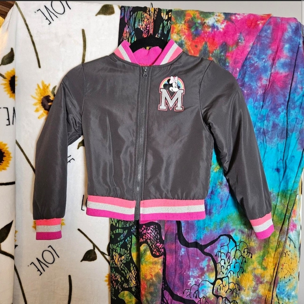 Disney Minnie Mouse Zip Up Jacket Girls Kids Size XS 4-5 Unicorns Are Real